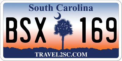 SC license plate BSX169