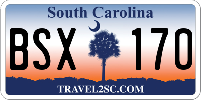 SC license plate BSX170