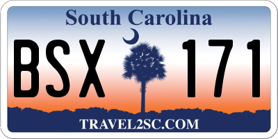 SC license plate BSX171