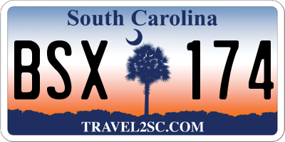 SC license plate BSX174