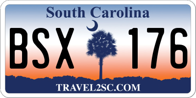 SC license plate BSX176