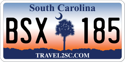 SC license plate BSX185