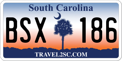 SC license plate BSX186