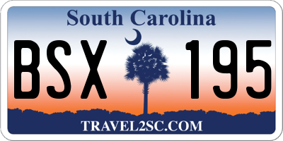 SC license plate BSX195