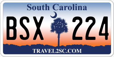 SC license plate BSX224