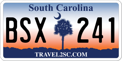 SC license plate BSX241