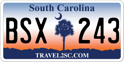 SC license plate BSX243