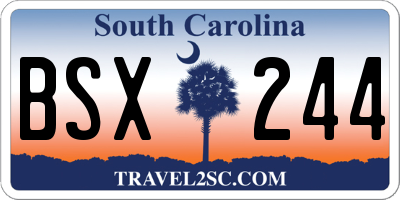 SC license plate BSX244