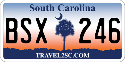 SC license plate BSX246