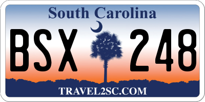 SC license plate BSX248