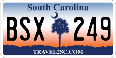SC license plate BSX249