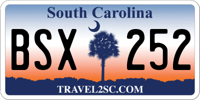 SC license plate BSX252