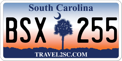 SC license plate BSX255