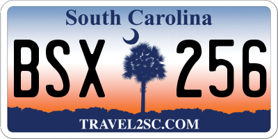 SC license plate BSX256