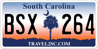 SC license plate BSX264