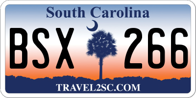 SC license plate BSX266