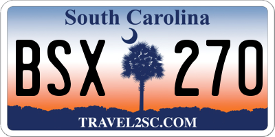 SC license plate BSX270