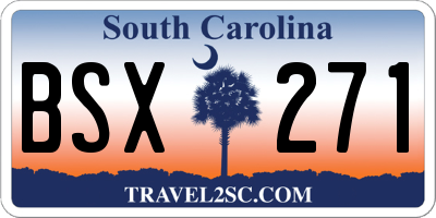 SC license plate BSX271