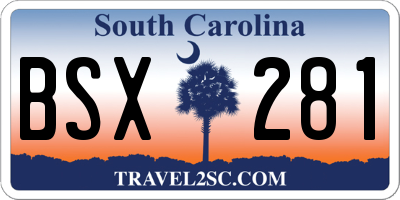 SC license plate BSX281