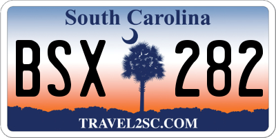 SC license plate BSX282