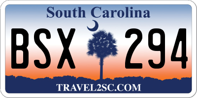 SC license plate BSX294