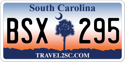 SC license plate BSX295
