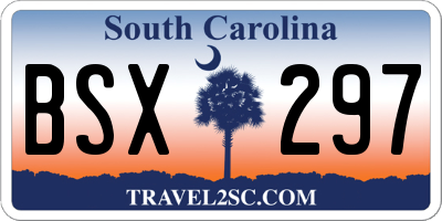 SC license plate BSX297