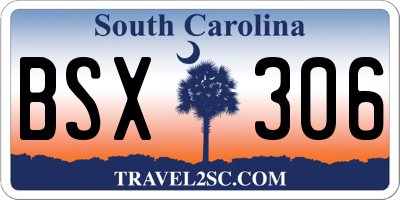 SC license plate BSX306