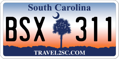 SC license plate BSX311