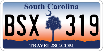SC license plate BSX319