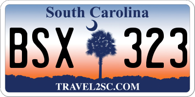 SC license plate BSX323
