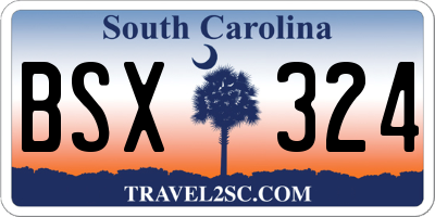 SC license plate BSX324