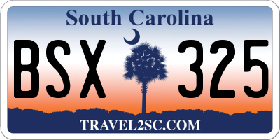 SC license plate BSX325