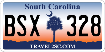SC license plate BSX328
