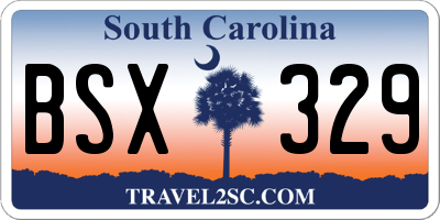 SC license plate BSX329