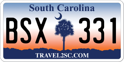 SC license plate BSX331