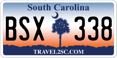 SC license plate BSX338