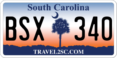 SC license plate BSX340
