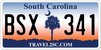 SC license plate BSX341