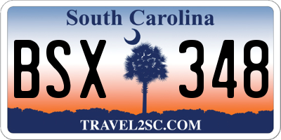 SC license plate BSX348