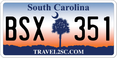 SC license plate BSX351