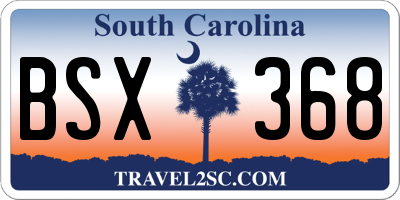 SC license plate BSX368