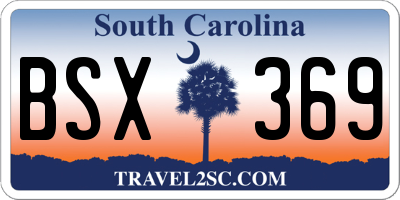 SC license plate BSX369