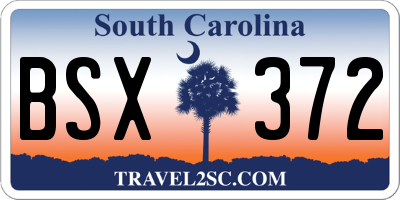 SC license plate BSX372