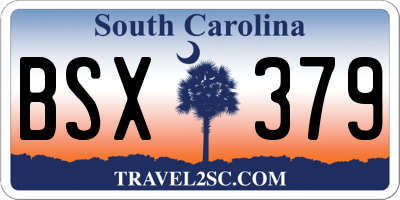 SC license plate BSX379