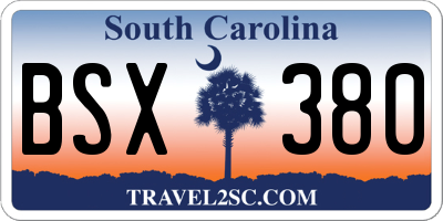 SC license plate BSX380
