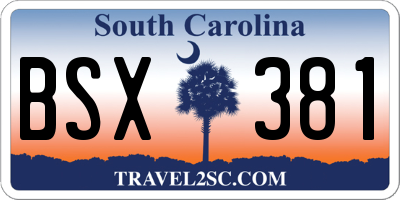 SC license plate BSX381