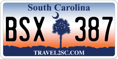 SC license plate BSX387