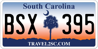 SC license plate BSX395