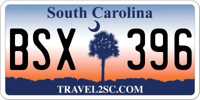 SC license plate BSX396